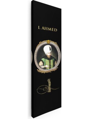 Tablofest Dikey Panoramik Kanvas Tablo Sultan I Ahmed Portresi Osmanlı Tablosu Ev Ofis Duvar Dekoru