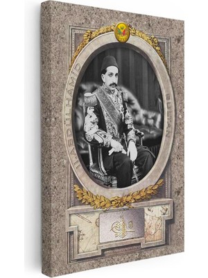 Tablofest Dikey Kanvas Tablo Sultan Iı Abdülhamid Klasik Portre Osmanlı Tablosu Ev Ofis Duvar Dekoru