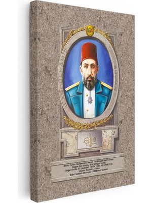 Tablofest Dikey Kanvas Tablo Sultan Iı Abdülhamid Portresi Osmanlı Tablosu Ev Ofis Duvar Dekoru