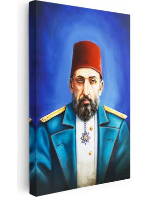 Tablofest Dikey Kanvas Tablo Sultan Iı Abdülhamid Modern Yorum Portresi Osmanlı Tablosu Ev Ofis Duvar Dekoru