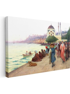 Tablofest Yatay Kanvas Tablo Osmanlı Saray Alayı Sahnesi Osmanlı Tablosu Ev Ofis Duvar Dekoru