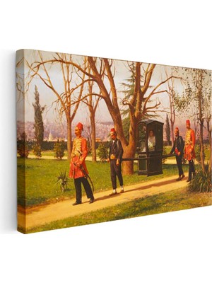 Tablofest Yatay Kanvas Tablo Osmanlı Iskele Kalabalık Sahnesi Osmanlı Tablosu Ev Ofis Duvar Dekoru