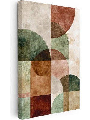 Tablofest Dikey Kanvas Tablo Geometrik Şekiller Soyut Tablo Ev Ofis Duvar Dekoru