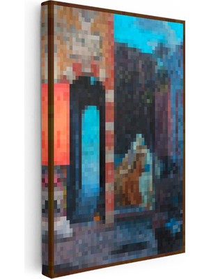 Tablofest Dikey Kanvas Tablo Backyard Piksel Minecraft Tablosu Ev Ofis Salon Duvar Dekoru
