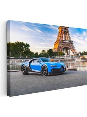 Tablofest Yatay Kanvas Tablo Bugatti Chiron Pur Sport Eyfel Kulesi Bugatti Tablosu Ev Ofis Duvar Dekoru