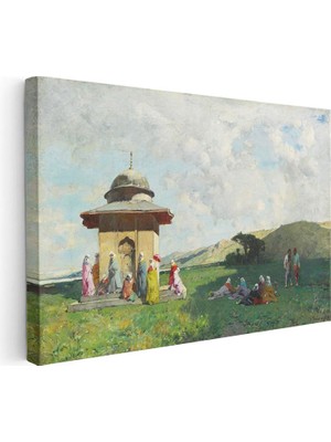 Tablofest Yatay Kanvas Tablo Osmanlı Kır Çeşmesi Sahnesi Osmanlı Tablosu Ev Ofis Duvar Dekoru