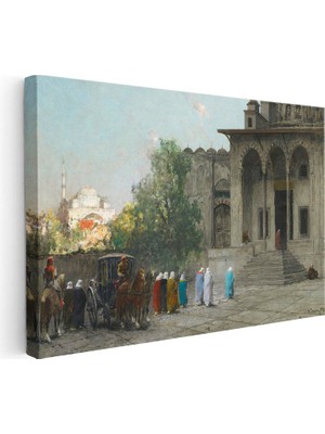 Tablofest Yatay Kanvas Tablo Osmanlı Cami Avlusu Sahnesi Osmanlı Tablosu Ev Ofis Duvar Dekoru