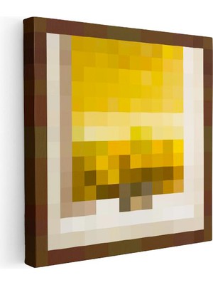 Tablofest Kare Kanvas Tablo Wasteland Piksel Minecraft Tablosu Ev Ofis Salon Duvar Dekoru