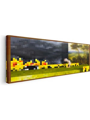 Tablofest Yatay Panoramik Kanvas Tablo Changing Piksel Minecraft Tablosu Ev Ofis Salon Duvar Dekoru