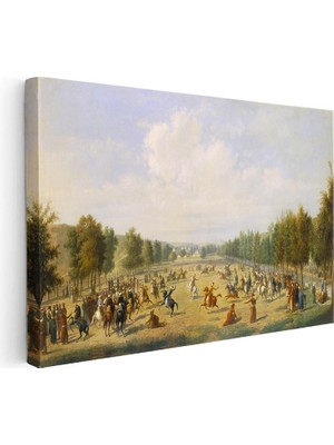 Tablofest Yatay Kanvas Tablo Atlı Cirit Müsabakası Osmanlı Tablosu Ev Ofis Duvar Dekoru