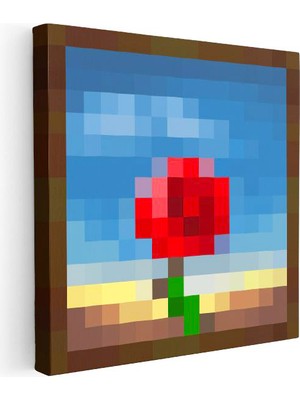 Tablofest Kare Kanvas Tablo Meditative Piksel Minecraft Tablosu Ev Ofis Salon Duvar Dekoru