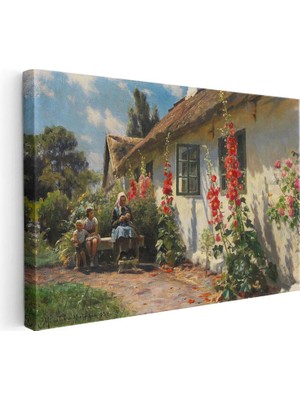 Tablofest Yatay Kanvas Tablo Peder Severin Krøyer Hasır Çatılı Ebe Ressam Tablosu Ev Ofis Duvar Dekoru