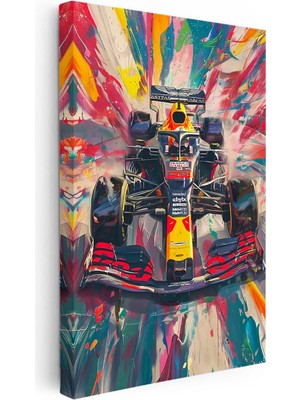 Tablofest Dikey Kanvas Tablo Red Bull F1 Yarış Aracı Formula 1 Tablosu Ev Ofis Duvar Dekoru