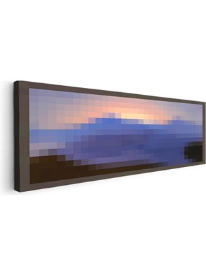 Tablofest Yatay Panoramik Kanvas Tablo Sunset Dense Piksel Minecraft Tablosu Ev Ofis Salon Duvar Dekoru