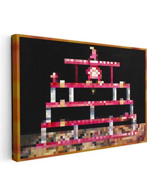 Tablofest Yatay Kanvas Tablo Kong Piksel Minecraft Tablosu Ev Ofis Salon Duvar Dekoru