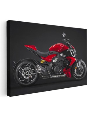 Tablofest Yatay Kanvas Tablo Ducati Diavel 1260 Kaslı Italyan Cruiser Motosiklet Tablosu Ev Ofis Duvar Dekoru