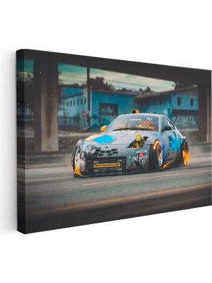 Tablofest Yatay Kanvas Tablo Nissan 350Z Özel Kaplama Drift Konsepti Nissan Tablosu Ev Ofis Duvar Dekoru