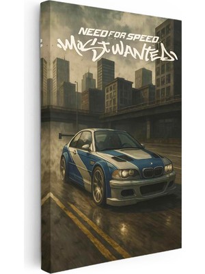 Tablofest Dikey Kanvas Tablo Bmw M3 Gtr Most Wanted Oyun Temalı Bmw Tablosu Ev Ofis Duvar Dekoru