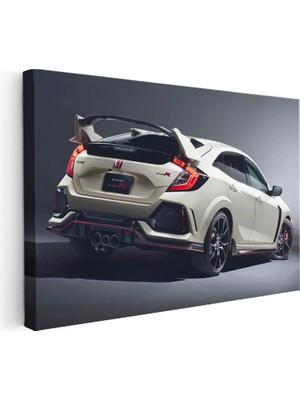 Tablofest Honda Civic Type R - Beyaz Japon Hot Hatch Kanvas Tablo