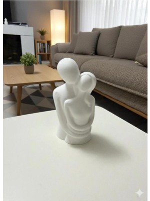 Sevgililer Günü Hediyesi Minimalist Aşıklar Biblosu - Beyaz Dekoratif Obje