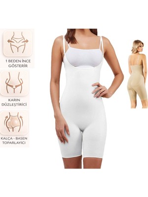 Bipamuk Kadın Göğüs Altı Tam Boy Korse Bel Basen ve Sırt Toparlayıcı 1 Beden Ince Gösteren