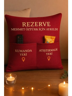Hanova Creative Baskılı Isme Özel Sevgililer Günü Hediyesi Yastık Kılıfı Kırlent Cepli Kırlent
