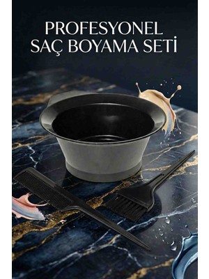 hugin sho Saç Boyama Seti 3 Lü Saç Boyama Fırçası Tarağı Boya Kabı
