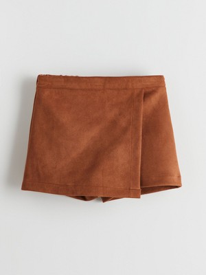 Lc Waikiki Yeni Sezon Beli Lastikli Süet Kız Çocuk Şort Etek