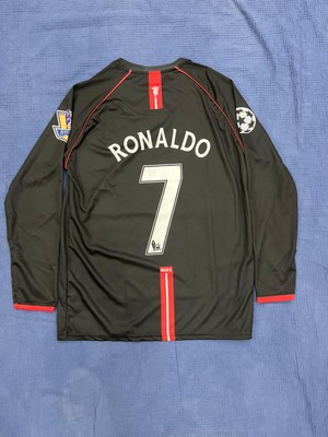 2008 Sezonu Cristiano Ronaldo Manchester United Uzun Kol Siyah Renk Nostalji Forma / Retro Ronaldo Forma