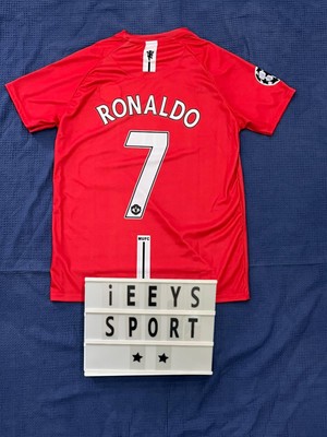 2008 Sezonu Cristiano Ronaldo Manchester United Kısa Kol Kırmızı Renk Nostalji Forma / Retro Ronaldo Forma
