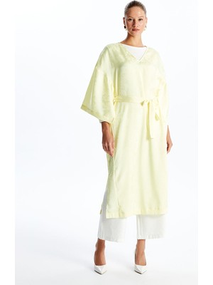 Lc Waikiki Yeni Sezon V Yaka Desenli Oversize Elbise