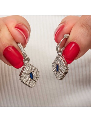 Katre46 Gümüş Zirkon Taşlı Kadın Küpe