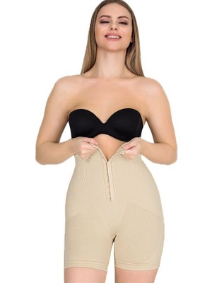 Bipamuk Kadın Agraflı Toparlayıcı Korse Bel Basen ve Karın Şekillendirici Toparlayıcı Korse Şort 1 Beden Ince Gösteren
