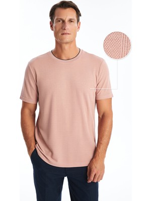 Lc Waikiki Yeni Sezon Bisiklet Yaka Kısa Kollu Erkek Dokulu Tişört