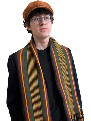 Erkek Peaky Blinders Stil Kasket ve Atkı Takımı / Ingiliz Tarzı Kasket ve Atkı Kombini