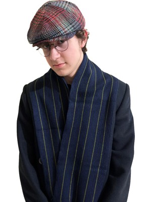 Erkek Peaky Blinders Stil Kasket ve Atkı Takımı / Ingiliz Tarzı Kasket ve Atkı Kombini