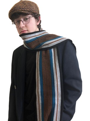 Erkek Peaky Blinders Stil Kasket ve Atkı Takımı / Ingiliz Tarzı Kasket ve Atkı Kombini