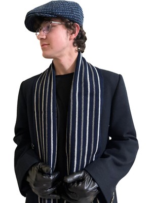 Erkek Peaky Blinders Stil Kasket ve Atkı Takımı / Ingiliz Tarzı Kasket ve Atkı Kombini