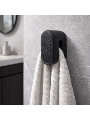 Basart 3D Tasarım Siyah Havlu Tutucu
