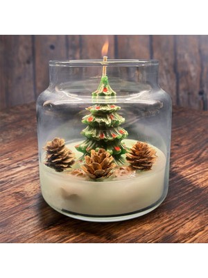 The Little Nature The Lıttle Nature Winter Vanilla Tree (Cam Kapaklı Çam Ağacı Detaylı Mum)