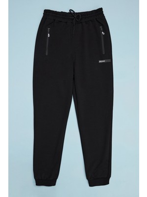 FullaModa Beli Lastikli Baskılı Erkek Çocuk Jogger Eşofman Altı
