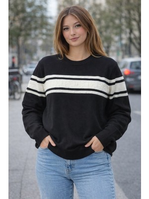 Modaplaza Kadın Önü Şerit Desenli Kazak 5825