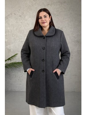 Modaplaza Kadın Zikzak Desen Uzun Triko Hırka