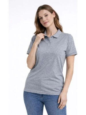 Balmior Pike Kumaş Düğmeli Yaka Regular Rahat Günlük Kısa Kol Tişört T-Shirt - Gri