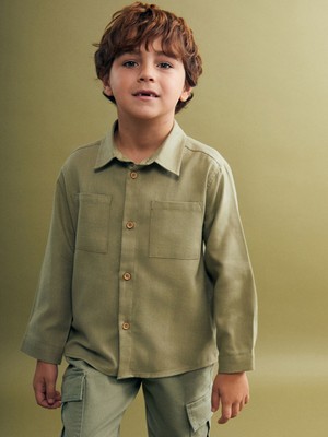 Lc Waikiki Yeni Sezon Basic Gabardin Uzun Kollu Erkek Çocuk Gömlek