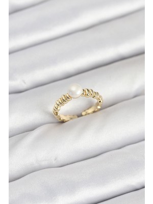 Bsre Pirinç Göbek Inci Model Kadın Yüzük (Gold Renk)