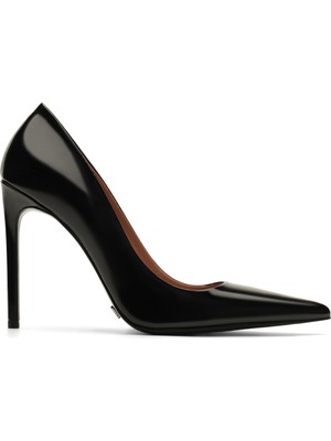 Jabotter %100 Deri Siyah Kadın Stiletto Monaco Rugan 10 cm Stiletto