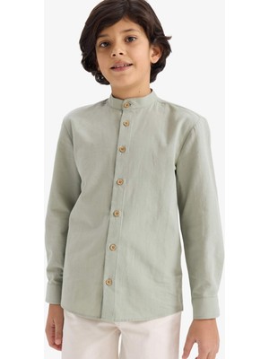 DeFacto Erkek Çocuk Dik Yaka Uzun Kollu Gömlek G6727A826SP