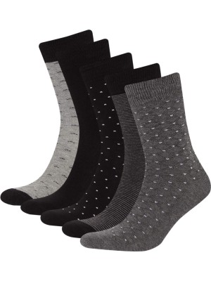 DeFacto Erkek 5'li Pamuklu Uzun Çorap D9659AXNS