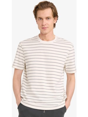 DeFacto %100 Pamuk Çizgili Tişört F9673AX26SP